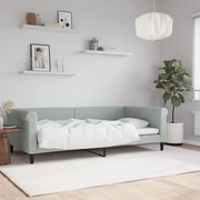 Letto da Giorno Grigio Chiaro 100x200 cm in Velluto