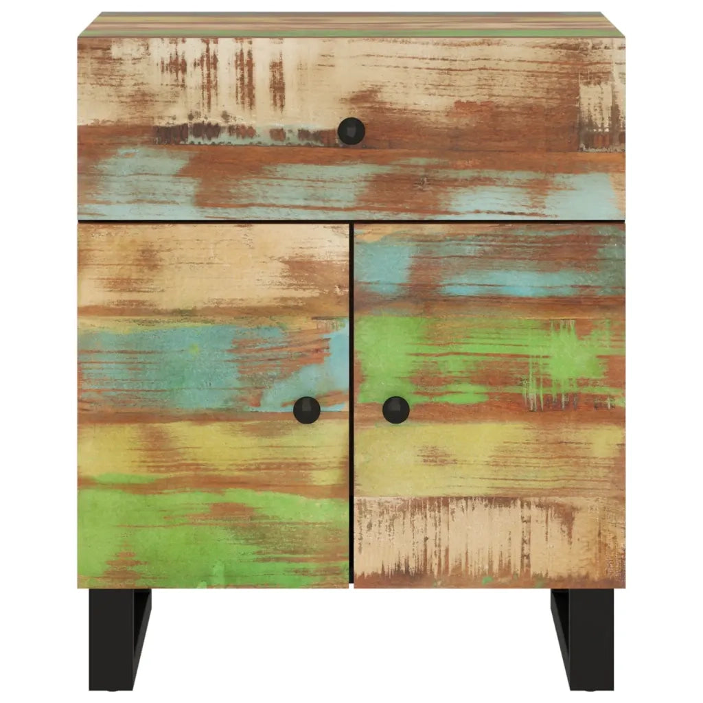 Comodino 50x33x60cm Legno Massello Recupero e Legno Multistrato 350670