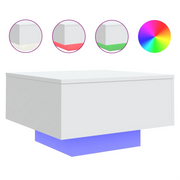 Tavolino da salotto | Tavolino da caff¨¨ | Tavolino da Soggiorno con Luci LED Bianco 55x55x31 cm
