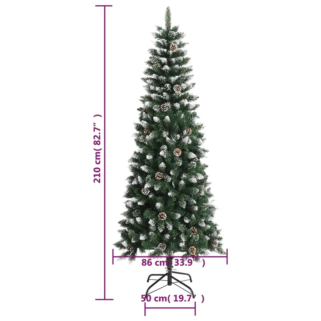 Albero di Natale | Decorazioni natalizie Artificiale con Base Verde 210 cm PVC