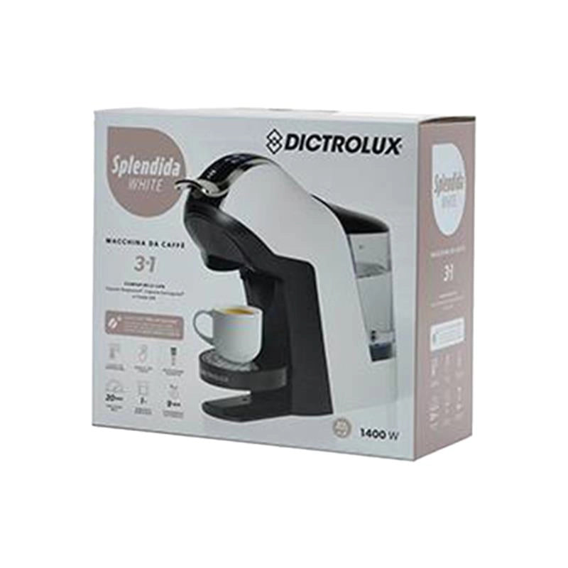 MACCHINA CAFFÈ CON ADATTATORE PER CIALDE E CAPSULE COLORE BIANCO