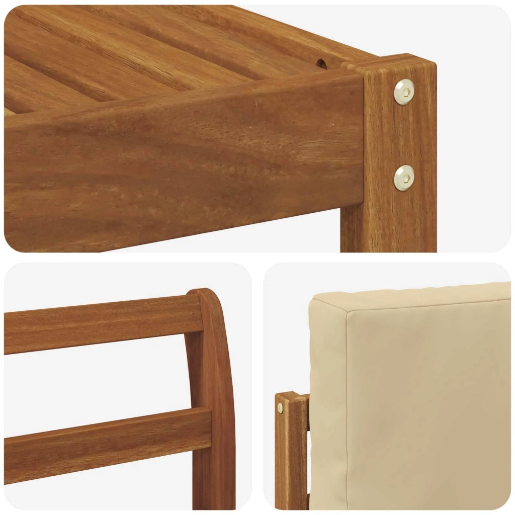 Set di divani da esterno con cuscino 8 pcs Naturale e Beige 3366746