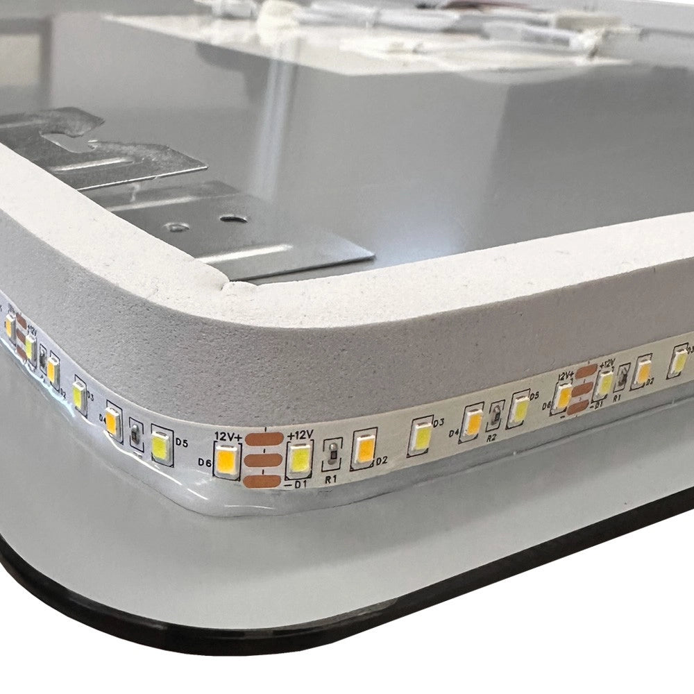 Specchio smart ovale YJ-2004ORO con cornice oro in acciaio inox satinato 90x60 cm.