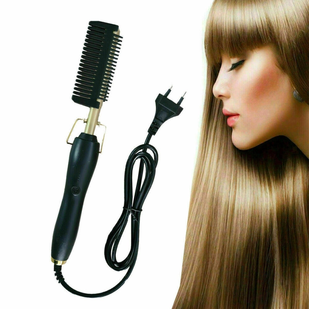Trade Shop - Pettine Caldo Piastra Per Capelli Lisci Riscaldamento Elettrico Barba Styling -