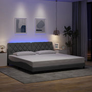 vidaXL Giroletto con LED senza Materasso 200x200 cm Tessuto