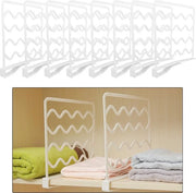 Organizzatore per armadi - Divisore per pannelli in plastica - Organizzatore per armadi - Per armadi, armadi, scaffali libreria - 8 pezzi - Bianco