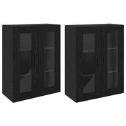 Armadi da Muro 2 pz Rovere nero 69,5 x 34 x 90 cm CFW3221795