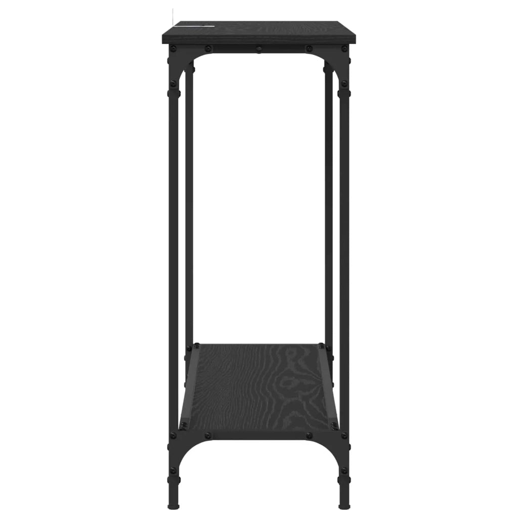 Tavolo consolle con lo scaffale Rovere nero 101 x 30.5 x 75 cm 883518