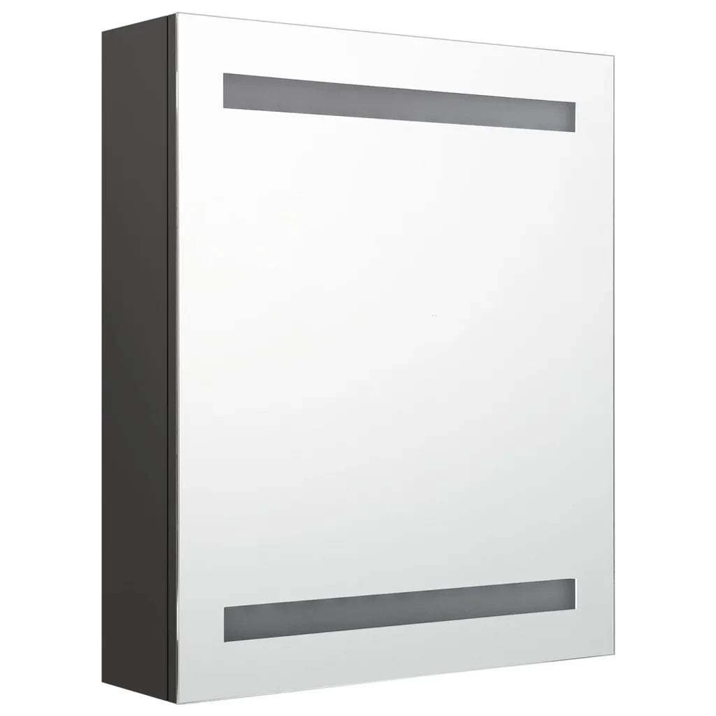 Armadietto Bagno con Specchio e LED Antracite 50x14x60 cm 326487