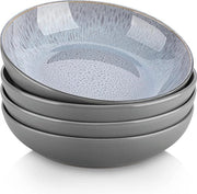 Set di piatti in ceramica, insieme di 4 piatti per zuppe, piatti per pasta, piatti profondi per spaghetti, piatti per noodle, piatti per ramen, piatti grandi per insalate, piatti multifunzionali