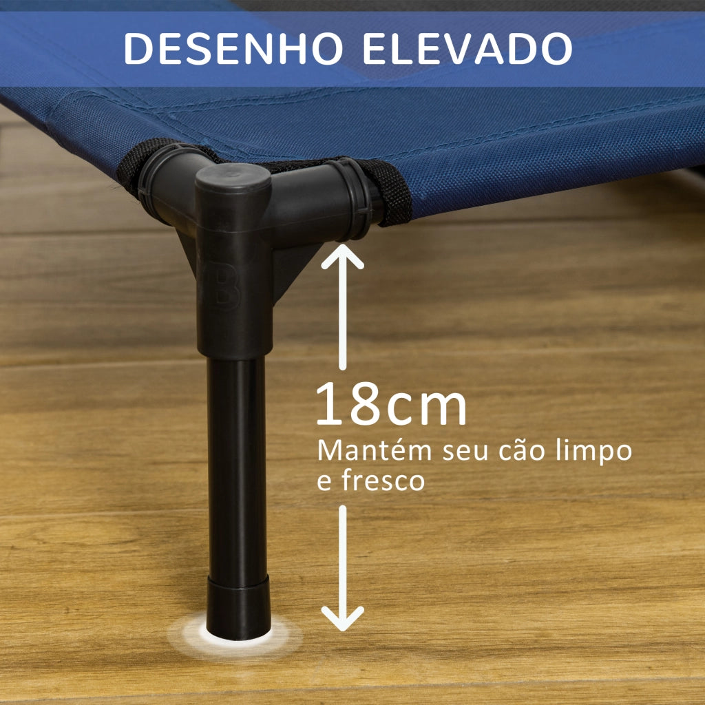 Letto per Animali Domestici Portatile con Rete Traspirante ¨C Zephmum ¨C 91.5x76.2x18 cm Blu