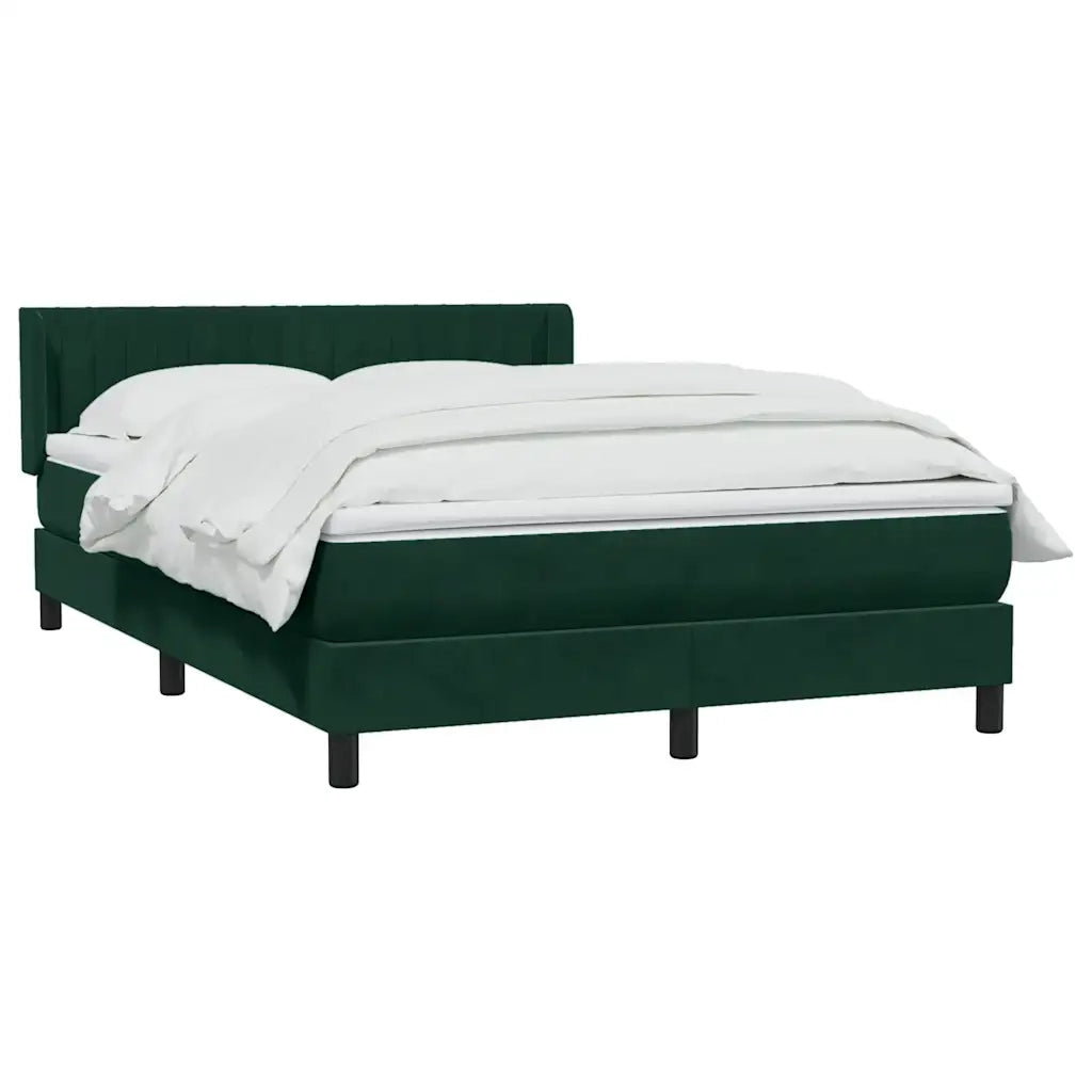 vidaXL Giroletto a Molle con Materasso Verde Scuro 160x220 cm Velluto