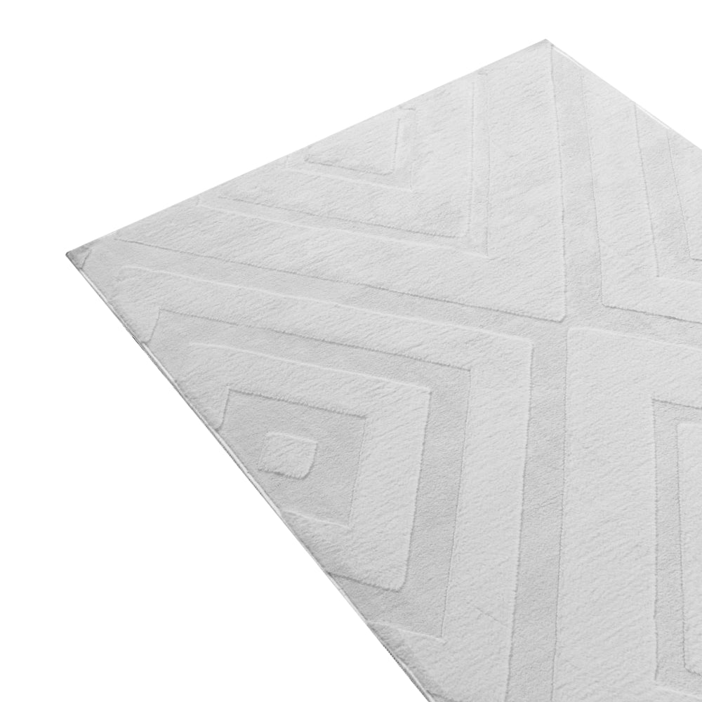 Tappeto in tessuto grigio chiaro 80 x 300 cm jacquard forma rettangolare tappeto decorativo