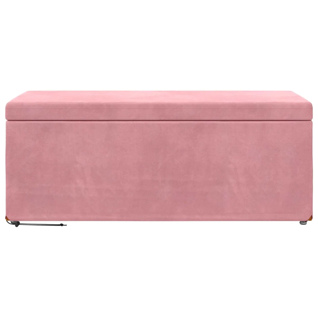 Pouf Rosa 101 x 41 x 40 cm Velluto e Legno Ingegnerizzato