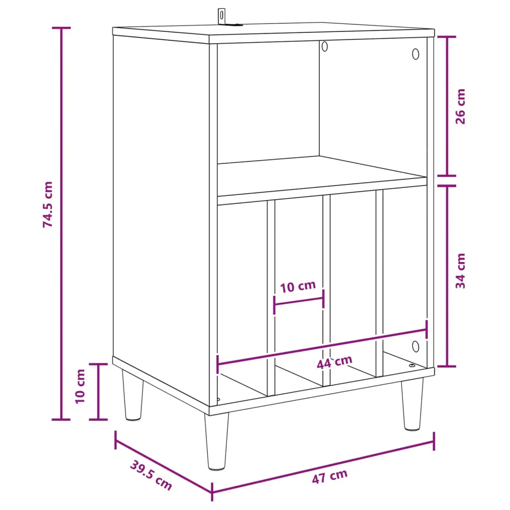 Supporto per Giradischi Rovere Sonoma 47 x 39,5 x 74,5 cm 8012876