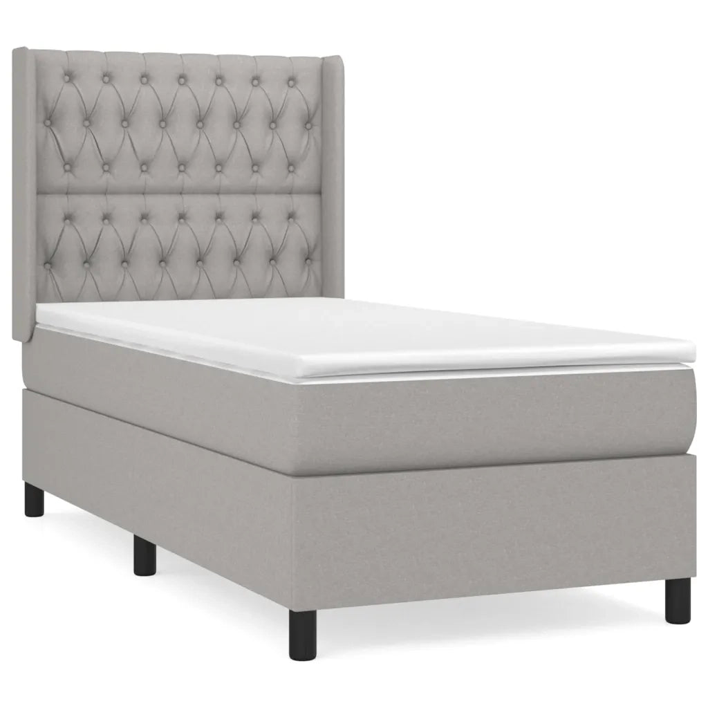 Giroletto a Molle con Materasso Grigio Chiaro 90x190 cm Tessuto 3131633