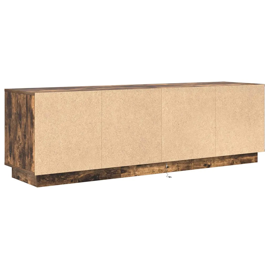 Mobile Porta TV con Luci LED Rovere Fumo 160,5x41x50 cm 3328430