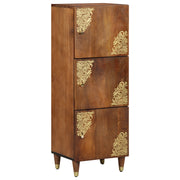 Credenza alta Miele con accenti oro Legno massello di mango