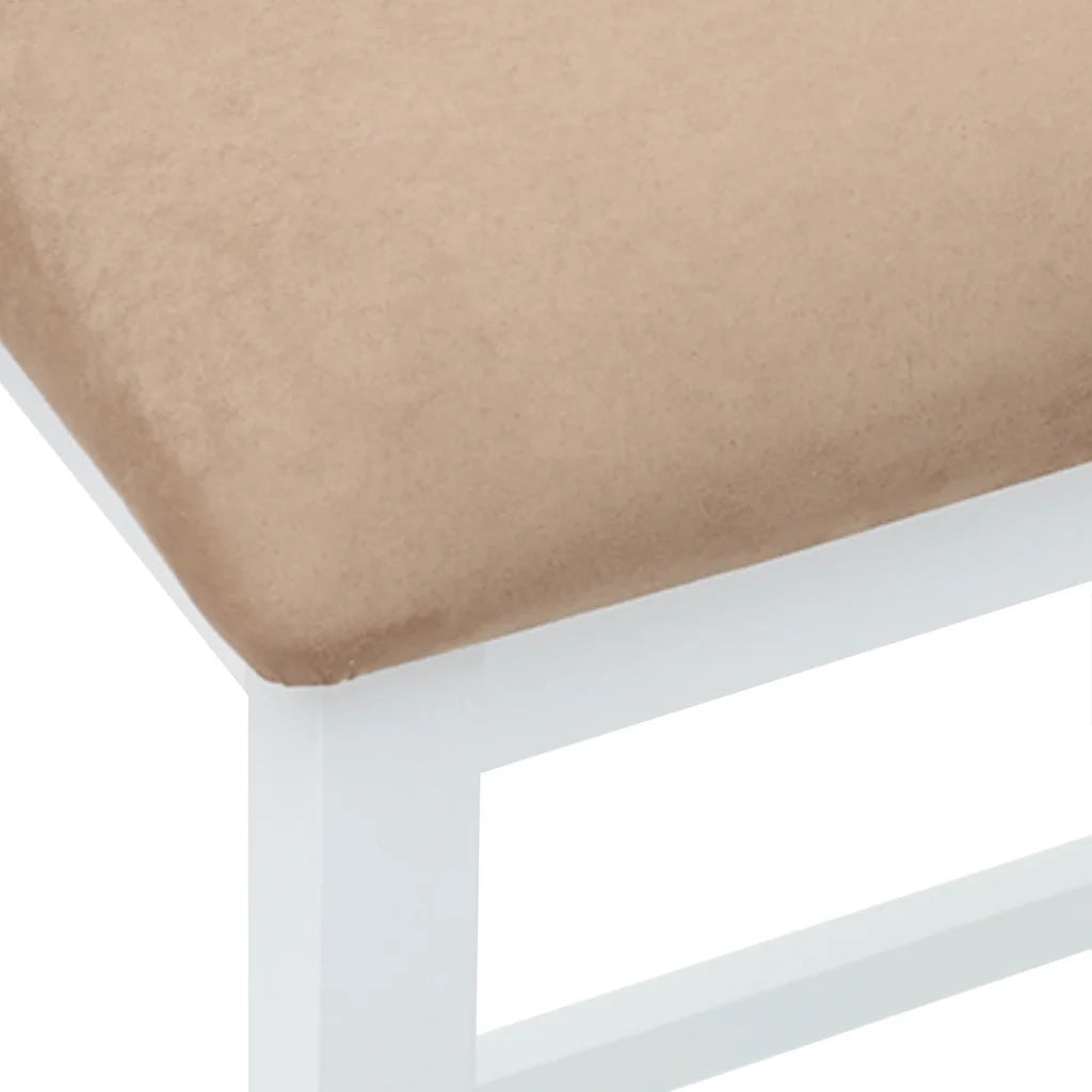 vidaXL Sedie da Bar con Cuscini 2 pz Bianco Legno Massello di Hevea