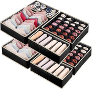 Organizzatore per armadi a 8 ripiani, opzionabile per armadi, per la gestione di sottovesti, calze, reggiseni e cravatte (nero)