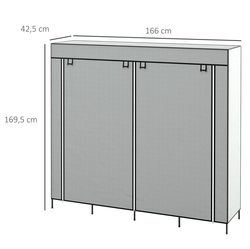 ARMADIO PORTATILE 166x42,5x169,5 cm Grigio Scuro in acciaio