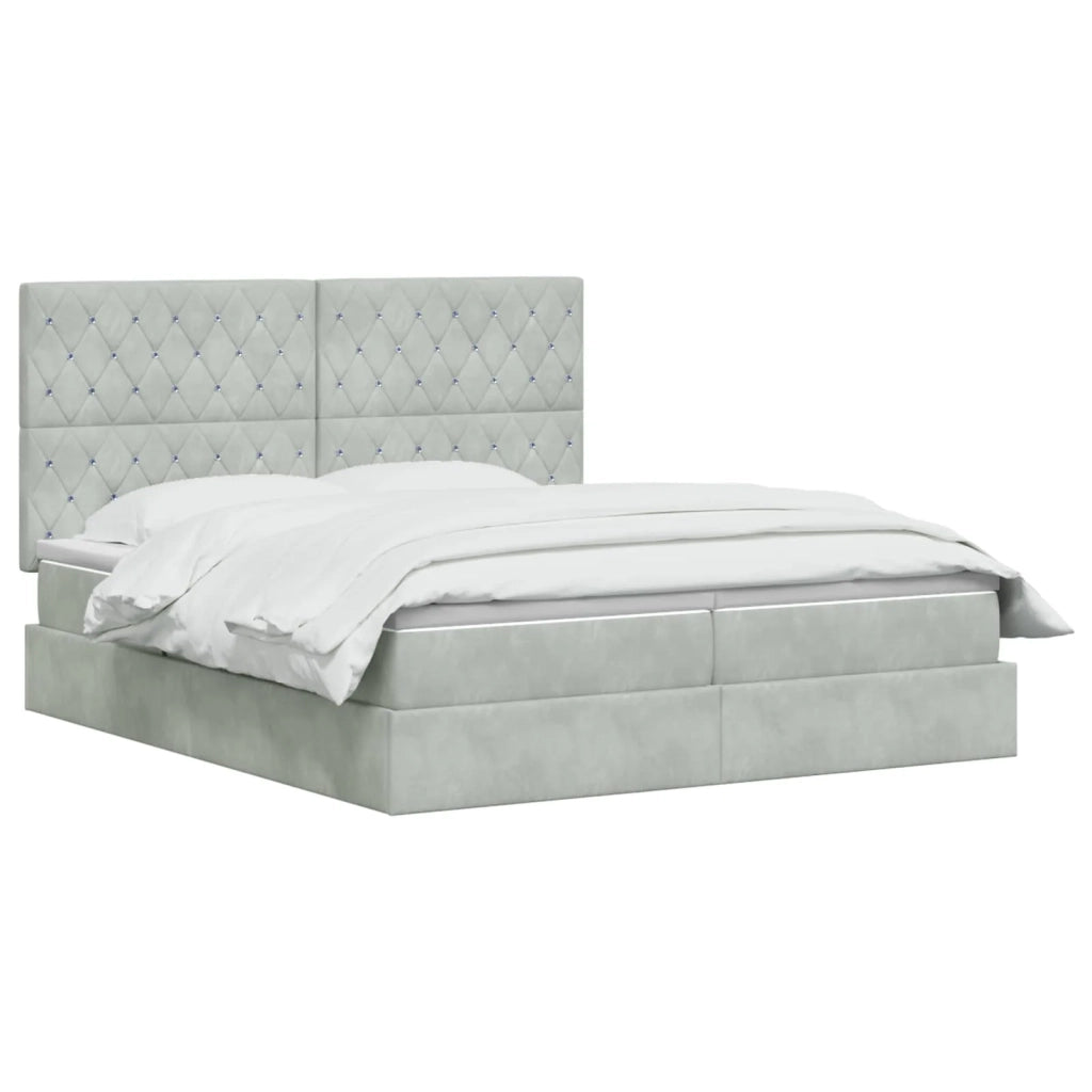 Letto con Contenitore Grigio Chiaro 180 x 200 cm Velluto 3459813