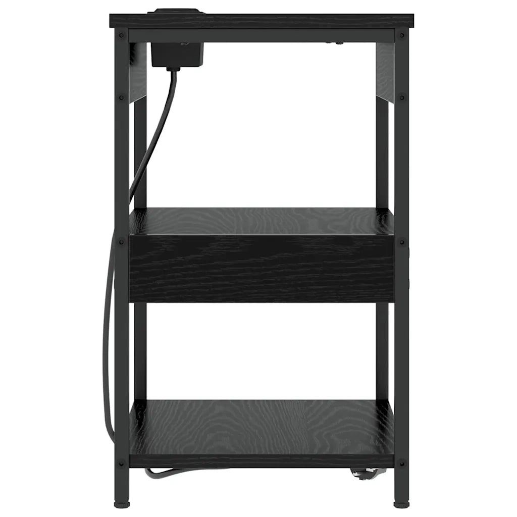 Armadio da Notte Rovere Nero 41 x 31 x 51 cm Legno multistrato 859535