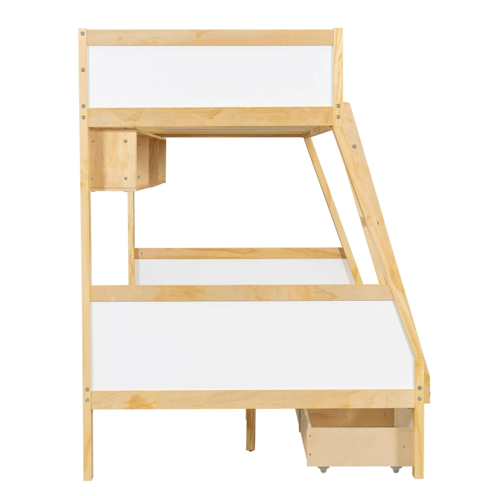 LETTO A CASTELLO PER BAMBINI 90x200/120x200 cm Bianco+Naturale