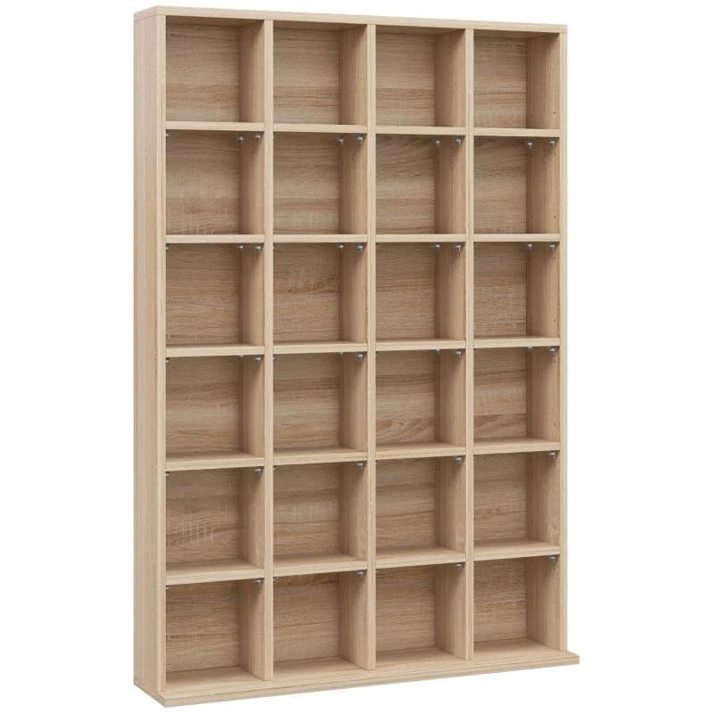 MOBILE PORTA CD CON RIPIANI REGOLABILI PER 456 CD O 336 DVD, 24 SCOMPARTI, 89X20X130.5 CM, LEGNO