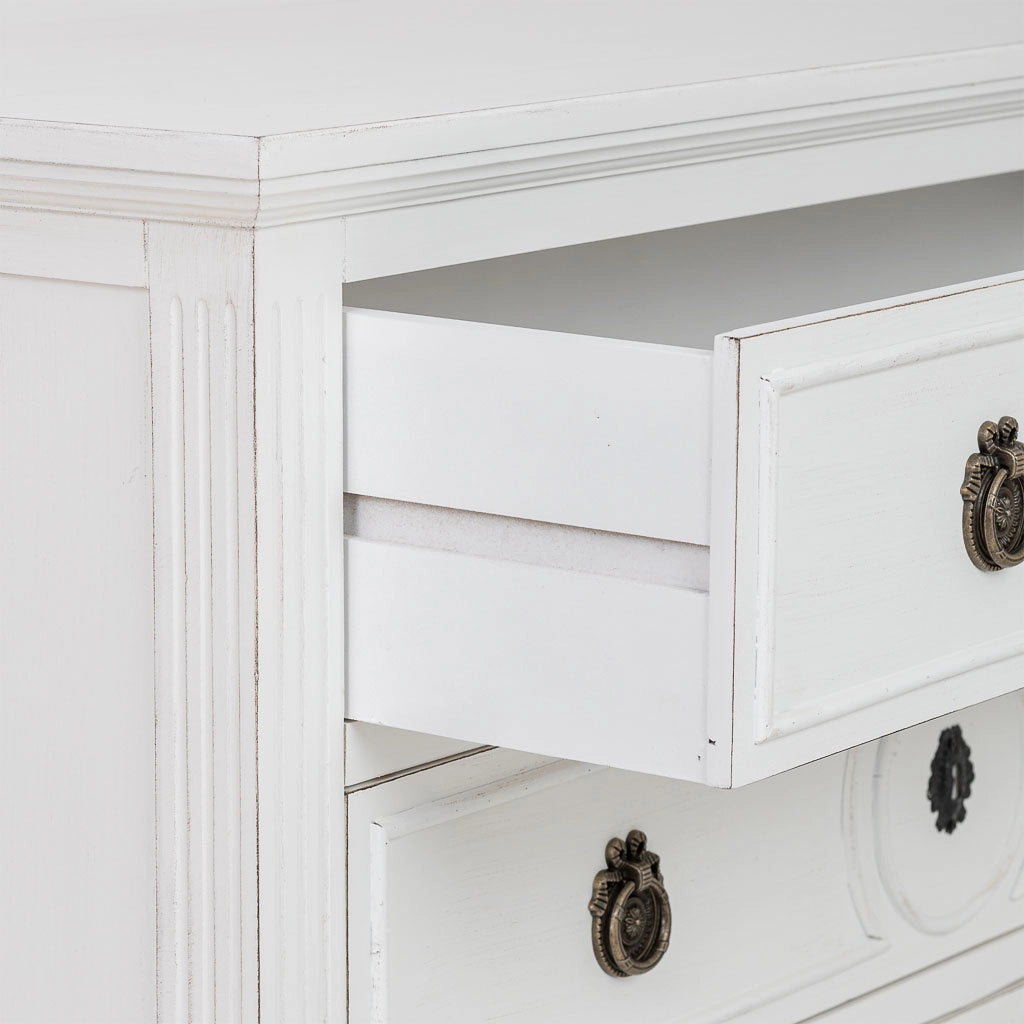Cassettone in legno bianco 102x46x80h cm