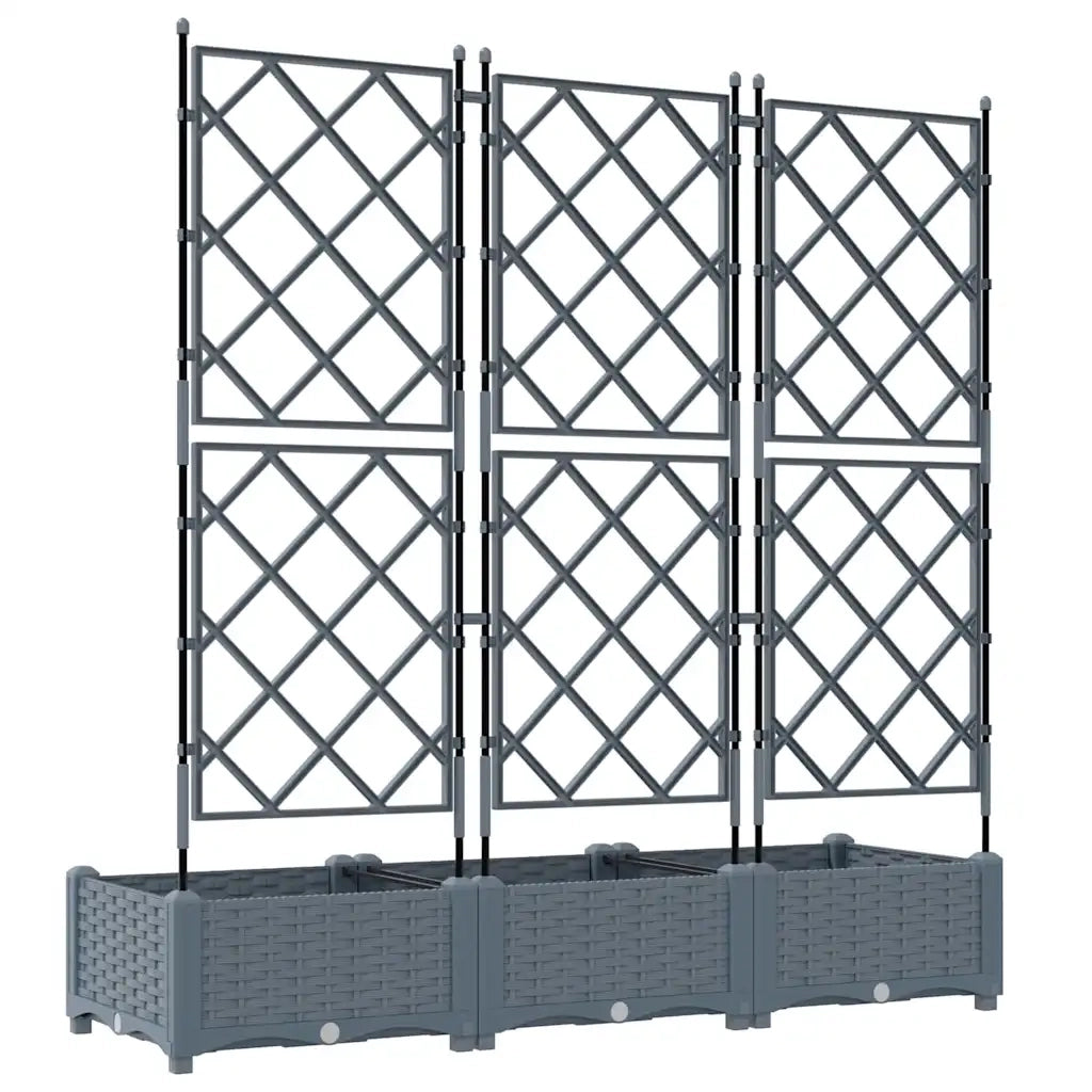 Vaso da giardino 3 pz-Set di 3 Fioriera da Esterno-Contenitore per Piante Grigio Chiaro 120 x 40 x 125,5 cm