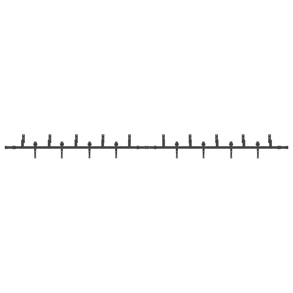 Kit di Binari per Porte Scorrevoli 427 cm Acciaio Nero 3295746