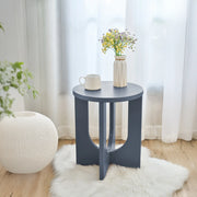Tavolino da Caffè Kysdajore Piano Rotondo 50x40 cm Blu Grigiastro [en.casa]