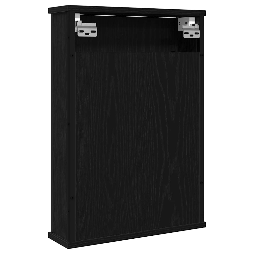 vidaXL Mobile da Bagno con Specchio Rovere Nero 42x12x60 cm Truciolato