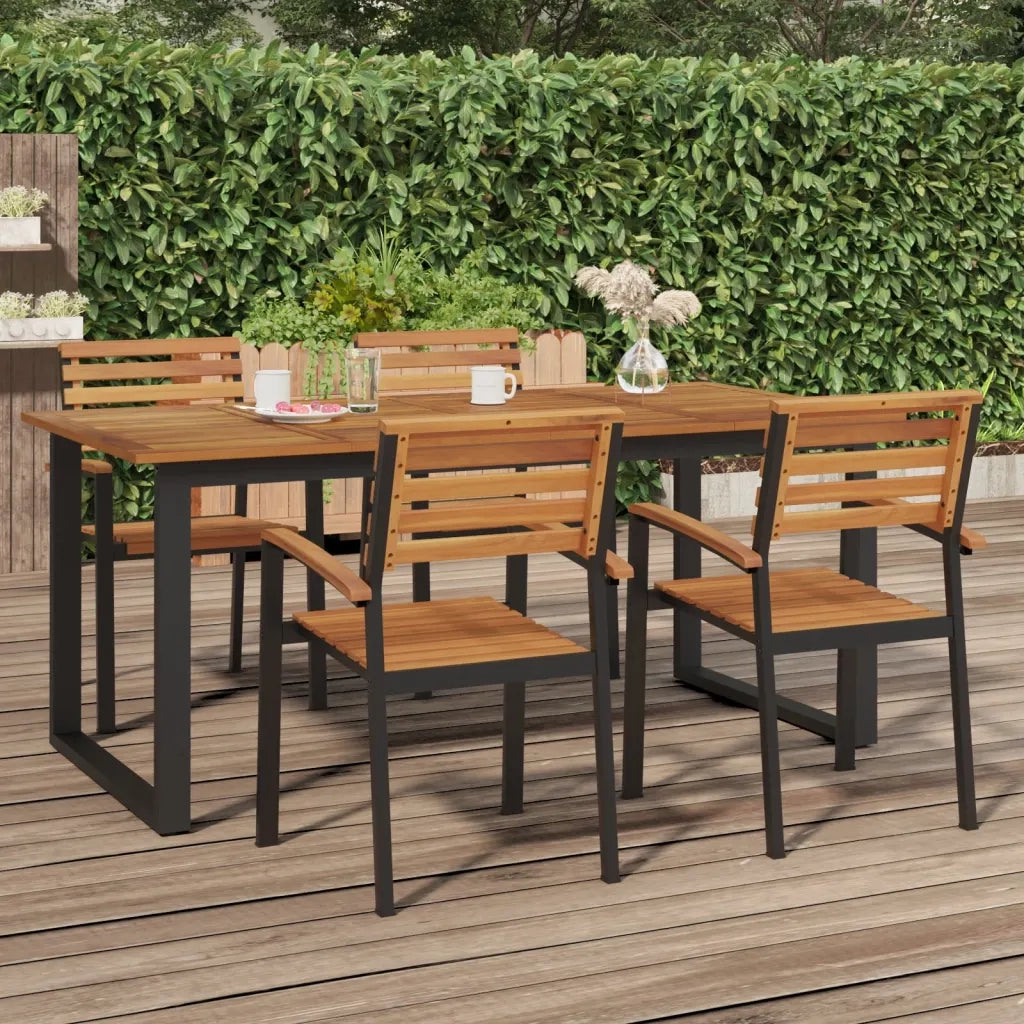 Tavolo Giardino con Gambe a U 180x90x75cm Legno Massello Acacia 319513