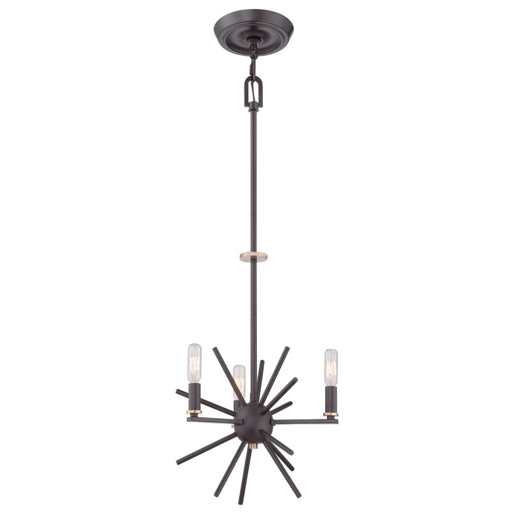 Lampadario moderno Carnegie bronzo western 3xE14 60W Quoizel