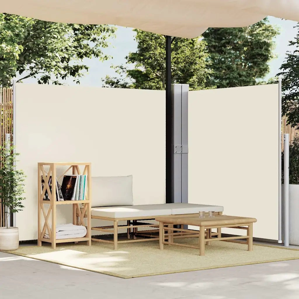 Tenda Laterale Retrattile per Patio-Tenda parasole per balcone 170x1200 cm Crema