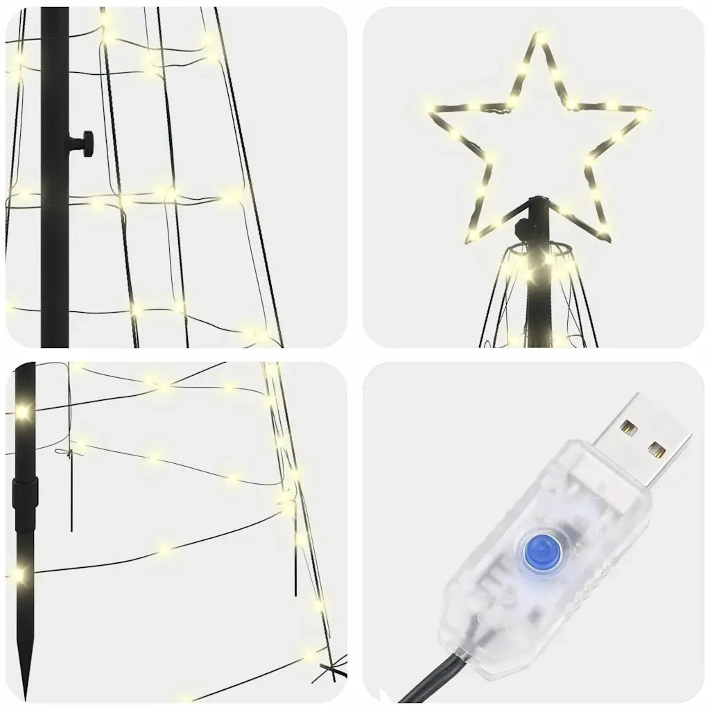 Albero di Natale LED con picchetti per il terreno Bianco caldo 42018749