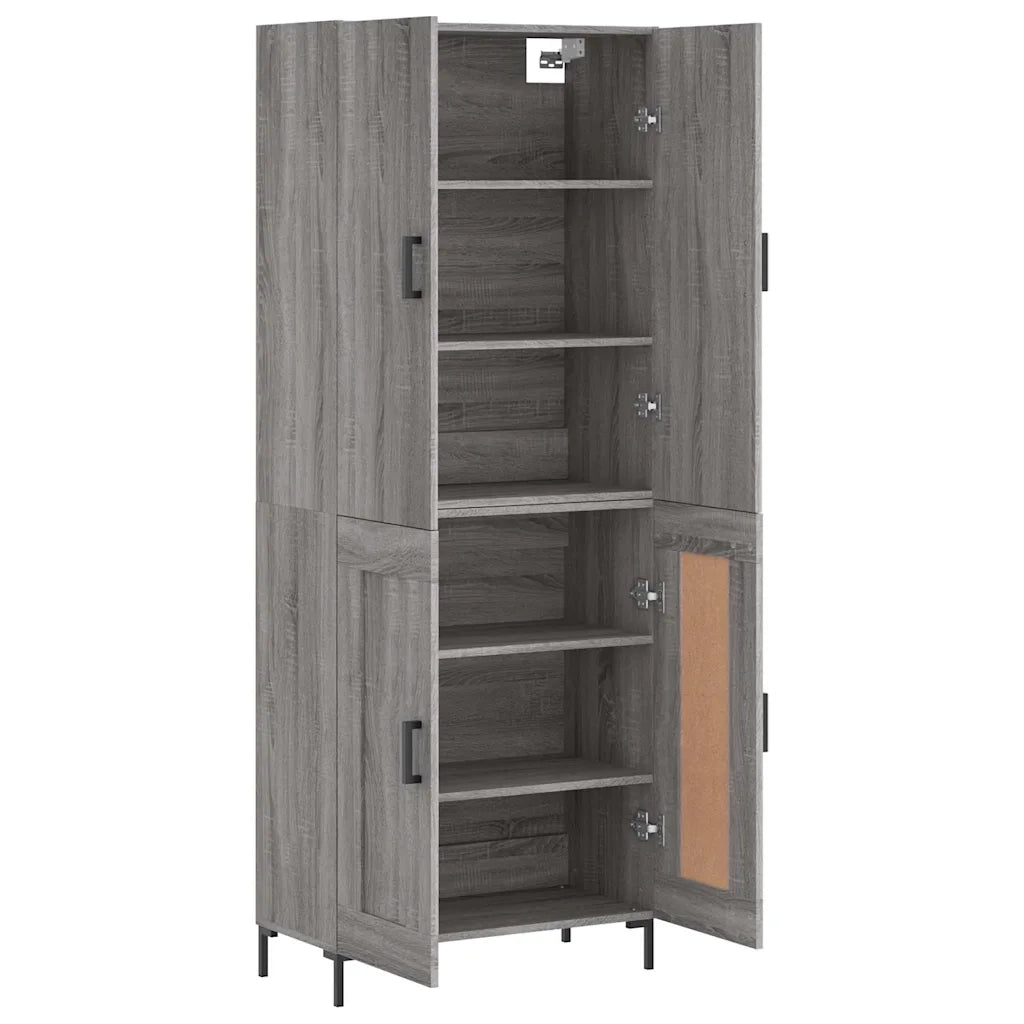 Credenza Grigio Sonoma 69,5x34x180 cm in Legno Multistrato 3195793