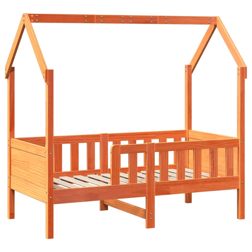Giroletto Casetta Bambini Marrone Cera 80x160 cm Massello Pino 850712
