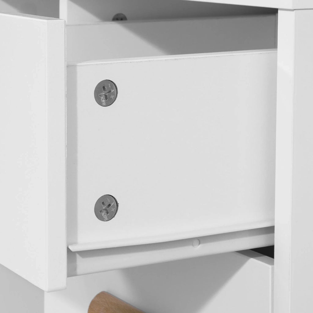 Comodino Piccolo Tavolino Divano Con 3 Cassetti Comodino Comodini L48*P40*A60cm Bianco FBT95-W SoBuy