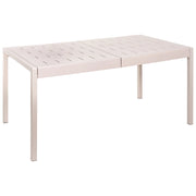 Tavolo da pranzo da giardino Telaio sintetico beige 4-6 posti resistente alle intemperie Patio esterno