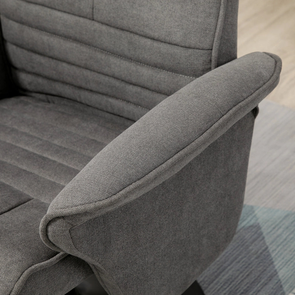 Poltrona Relax con Poggiapiedi e Schienale Regolabile ¨C Zephmum ¨C Grigio Scuro 69x71x104