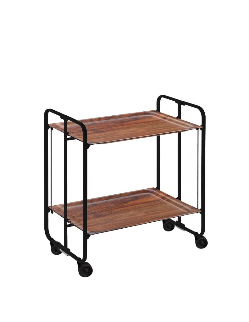 Carrello da cucina pieghevole nero con ruote BAUHAUS 2 ripiani