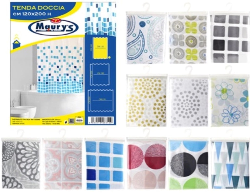 MAURY'S TENDA DOCCIA AURORA 180X200CM STAMPE ASSORTITE