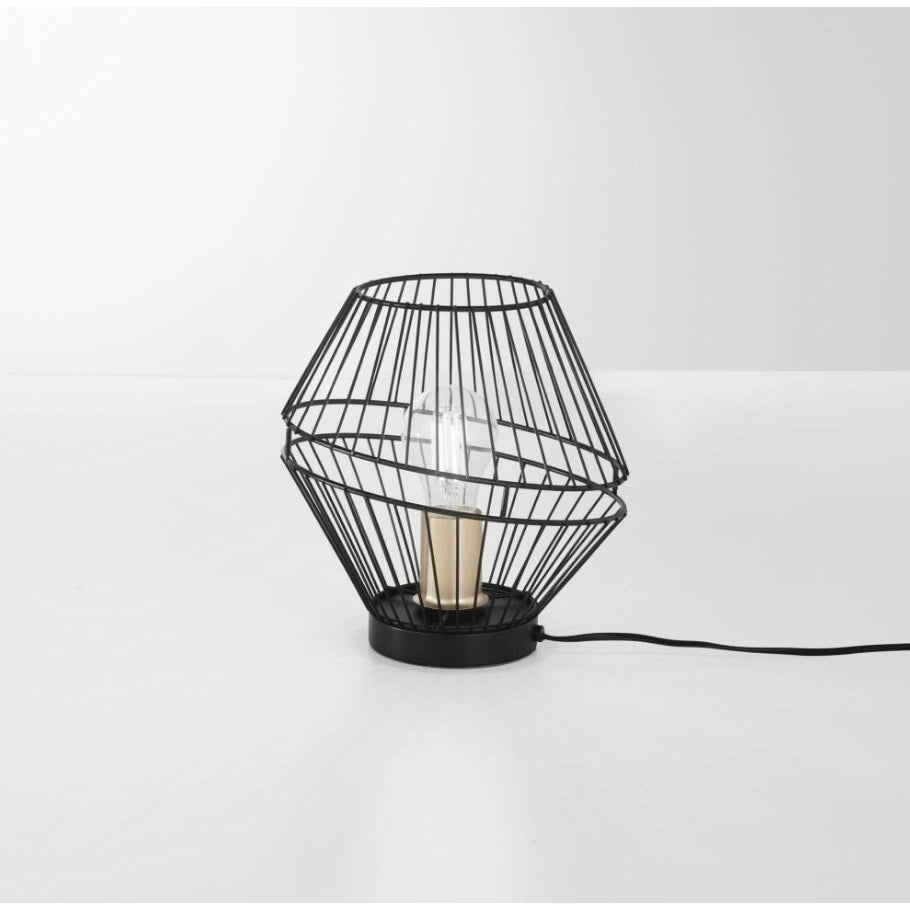 LAMPADA DA TAVOLO KIKO E27 D.25XH26CM NERO/ORO.