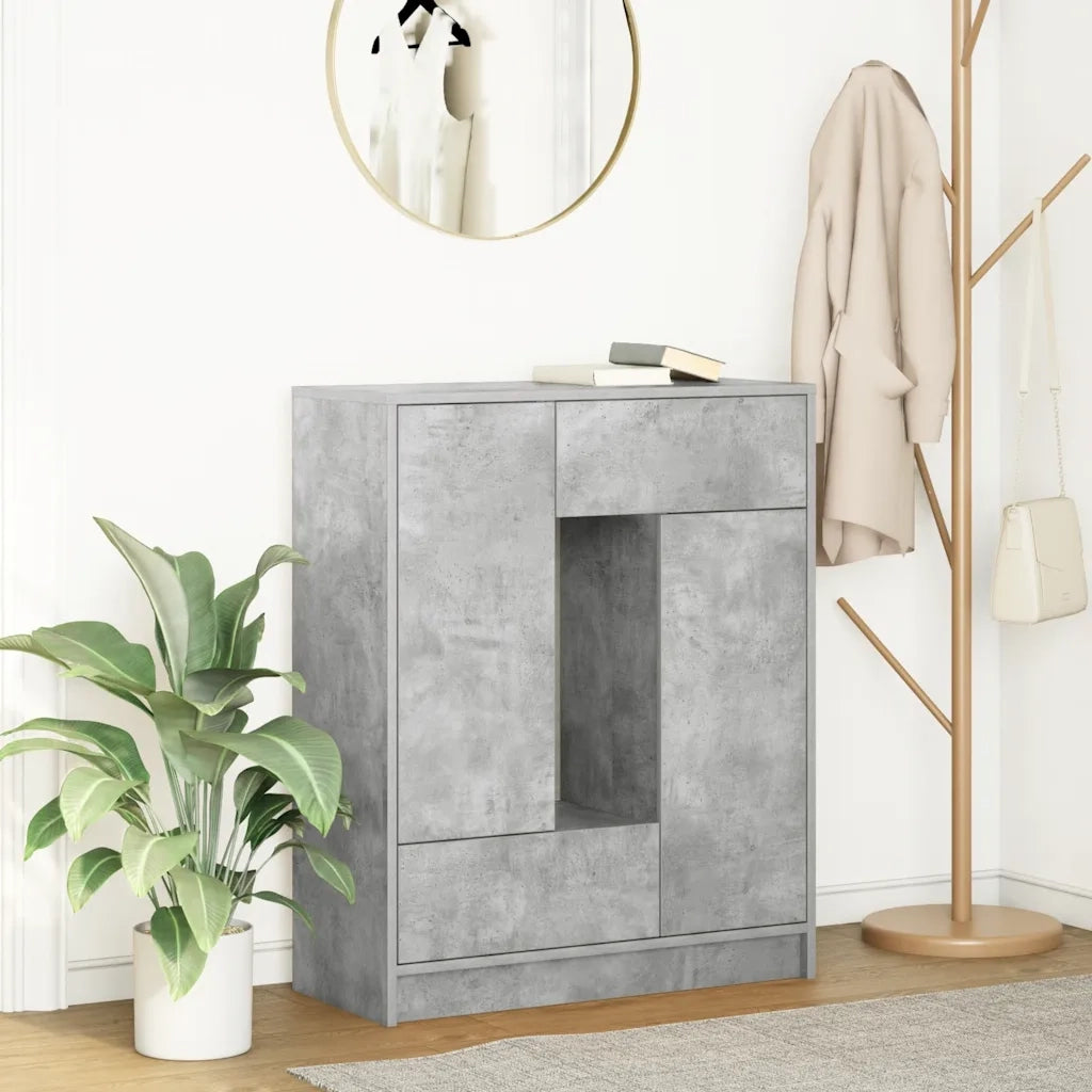 Credenza | Madia | Buffet da pranzo | Armadio da pranzo con Cassetti e Ante Grigio Cemento 73x31x90 cm