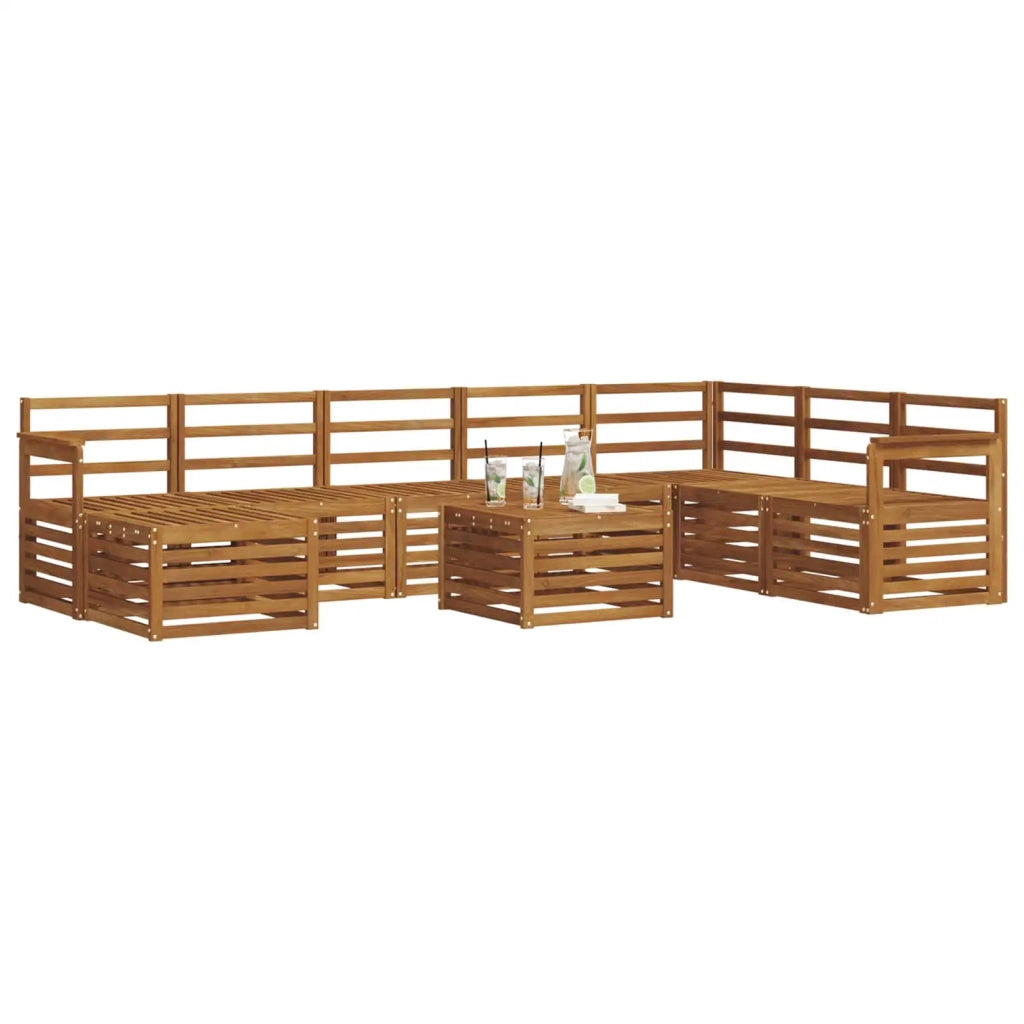 Set di divani da esterno 9 pcs Naturale