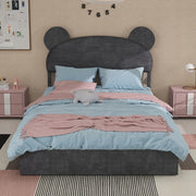 Letto imbottito 140x200 grigio - Xylo - con struttura sollevabile