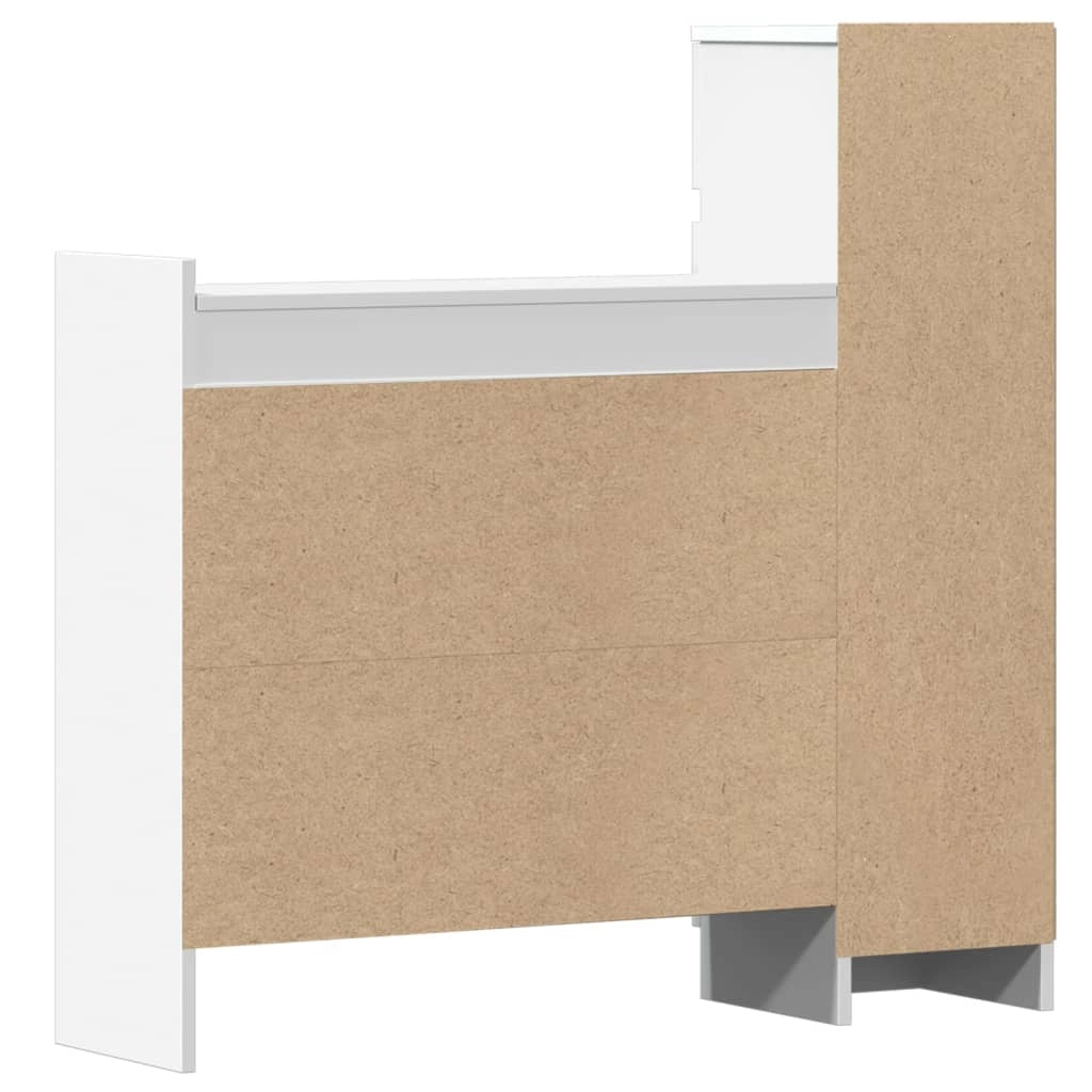 Scarpiera mobiletto portascarpe mobile per ingresso/corridoio/soggiorno 100,5 x 28 x 100 cm legno ingegnerizzato bianco 02_0021417